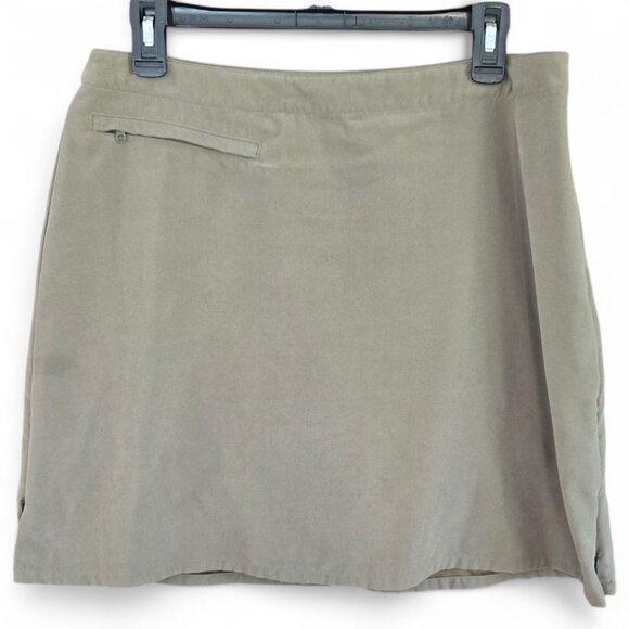 Patagonia Pants - Patagonia Womens Olive Skirt Skort Size 12 Zippered Side Vents & Pocket